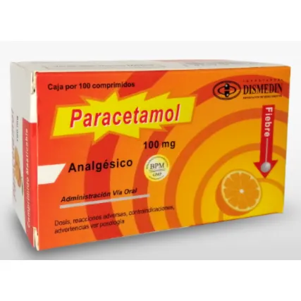 PARACETAMOL 100 MG CAJA X 100 COMP. MASTICABLES - Ecofarma